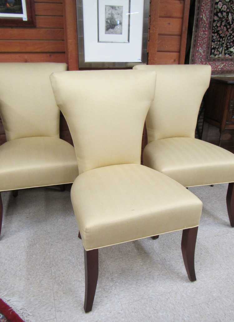 Appraisal: A SET OF SEVEN UPHOLSTERED DINING CHAIRS Design Master Furniture