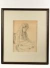 Appraisal: GRAPHITE DRAWING - Pauline in a Studio Chair by Joseph