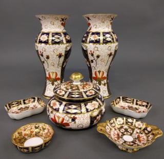 Appraisal: Pair of Royal Crown Derby vases h together with a