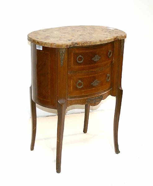 Appraisal: A Louis XV style inlaid mahogany commode mid th century