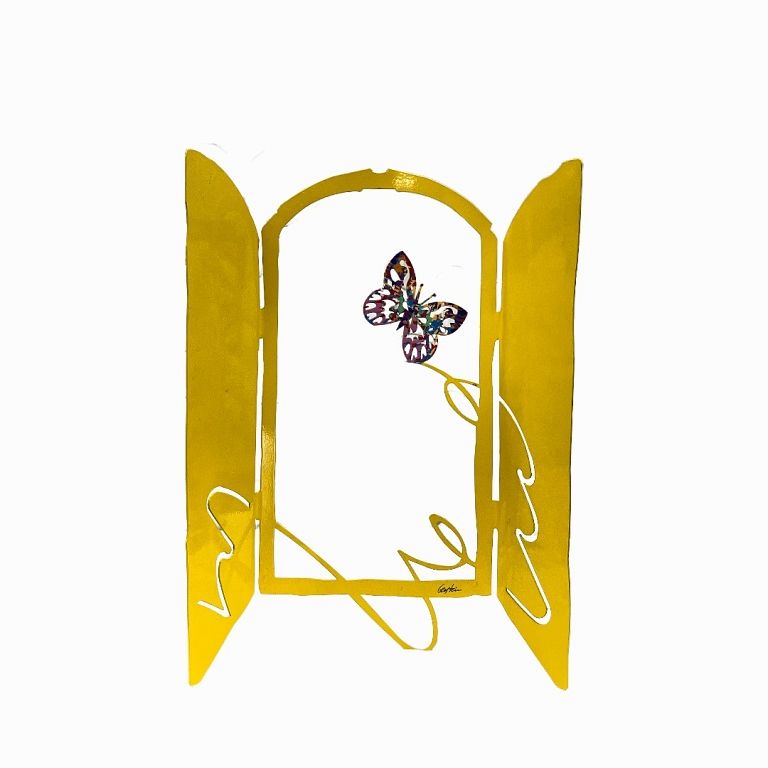 Appraisal: David Gerstein Butterfly in Window Sculpture David Gerstein Butterfly in