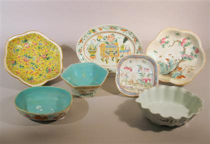 Appraisal: Seven Chinese famille rose porcelain footed bowls various marks all