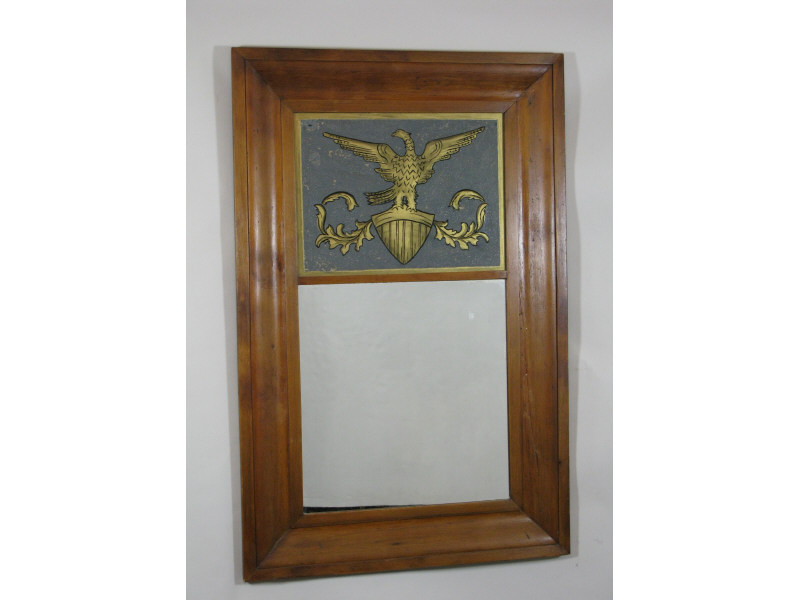 Appraisal: Eglomise Wall Mirror th c white pine frame two part