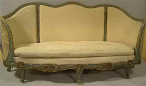 Appraisal: LARGE BELLE EPOQUE LOUIS XV STYLE CARVED SOFA WITH ORIGINAL