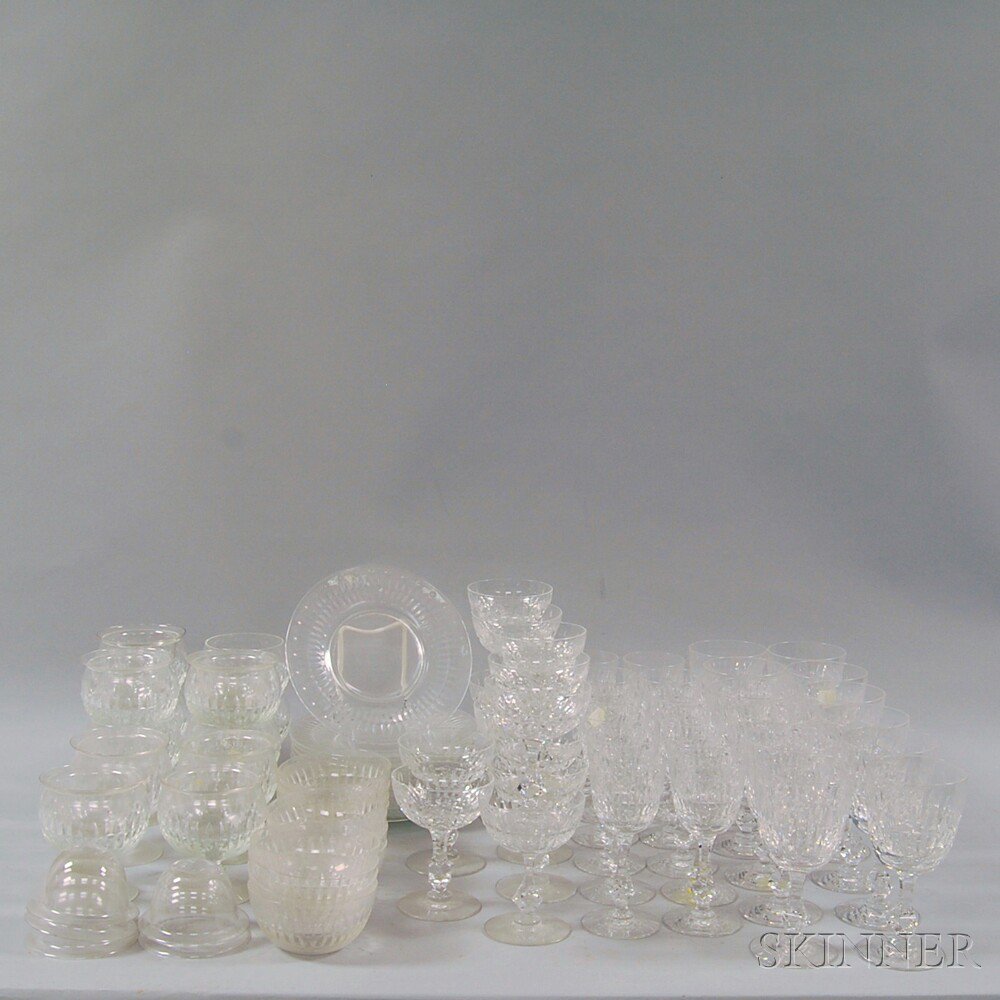 Appraisal: Large Group of Tiffan Crystal Stemware and Tableware th century