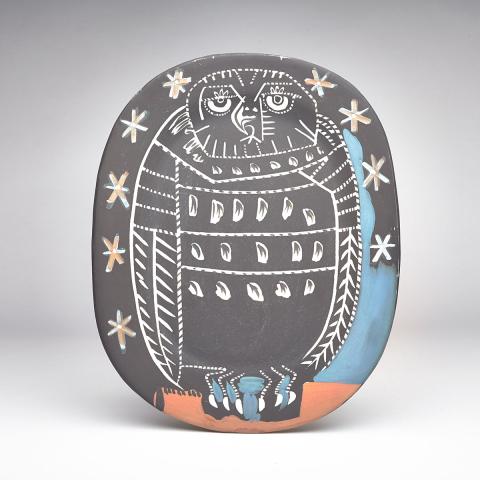 Appraisal: Hibou Mat Pablo Picasso - Ceramic Dish c height cm