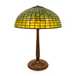 Appraisal: Tiffany Studios American Early th Century Geometric Table Lamp leaded