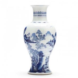 Appraisal: Chinese Kangxi Blue and White Baluster Vase th century Kangxi