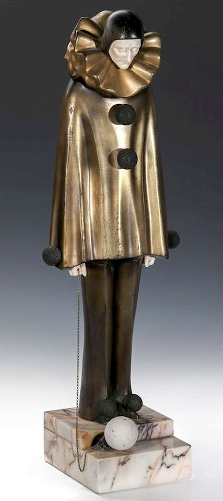 Appraisal: A ROLAND PARIS - ART DECO SCULPTURE The standing cold