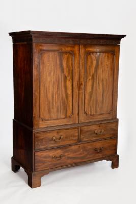 Appraisal: A late th Century Chippendale period dwarf linen press with