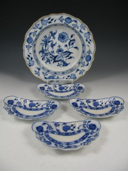 Appraisal: Group of Blue Onion China including a soup bowl by