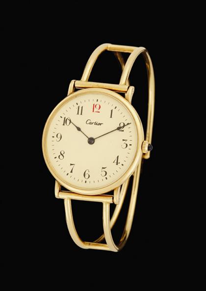 Appraisal: Lady's karat yellow gold bracelet watch Cartier Circular cased face