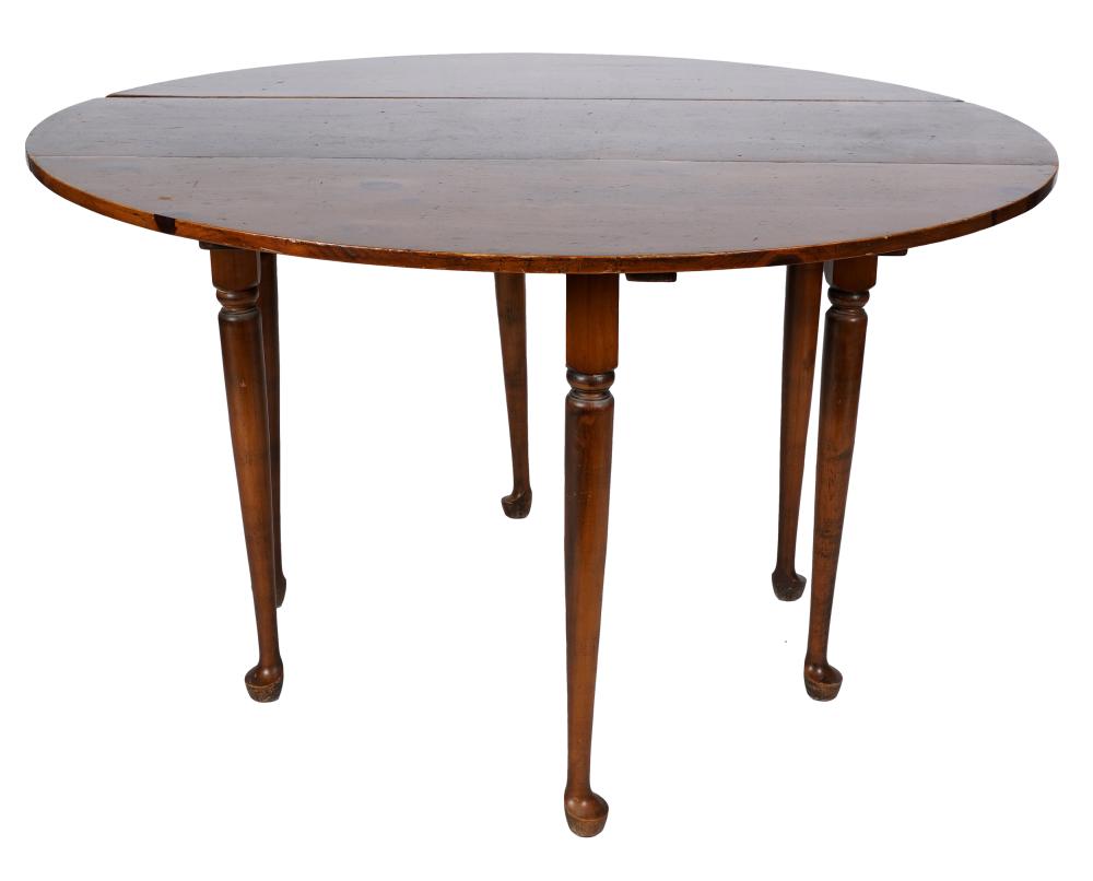 Appraisal: QUEEN ANNE STYLE PINE GATELEG TABLEthe top round when fully