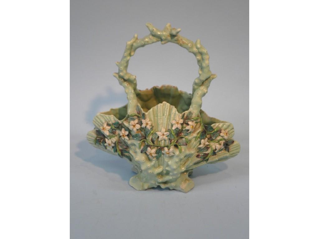 Appraisal: A Victorian Belleek type ceramic basket in the form of