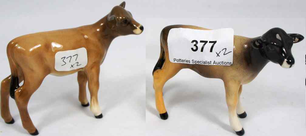 Appraisal: Beswick Jersey Calf D and similar slightly different colour both