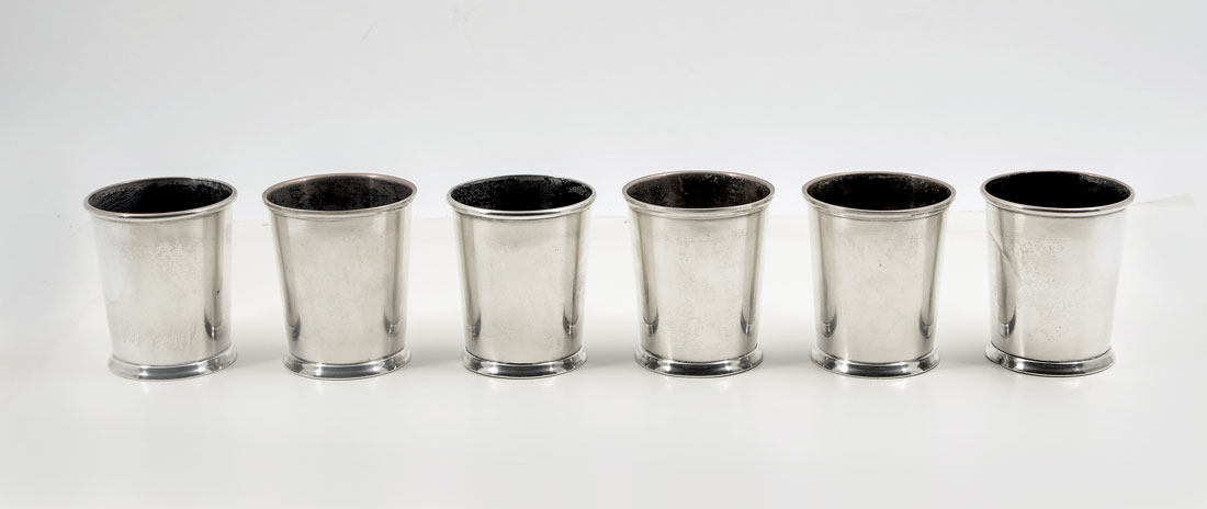 Appraisal: FISHER STERLING MINT JULEP CUPS Each marked Fisher Sterling and