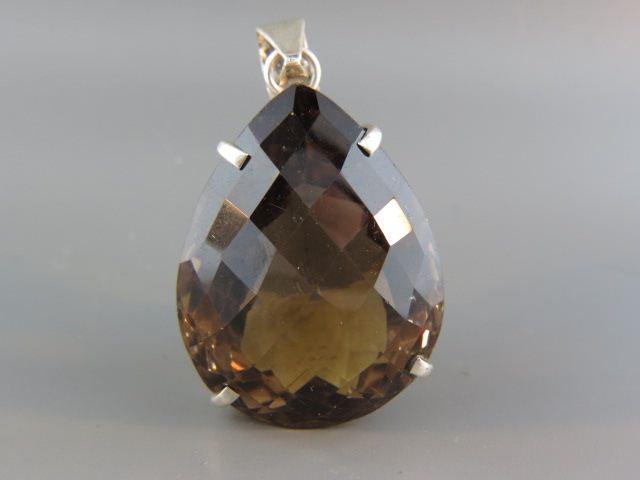 Appraisal: Smokey Quartz Pendant huge faceted pear shaped gem weighing over