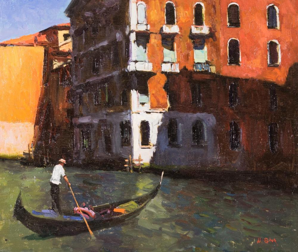 Appraisal: NICK STOQ United States st century oil on canvas Venice