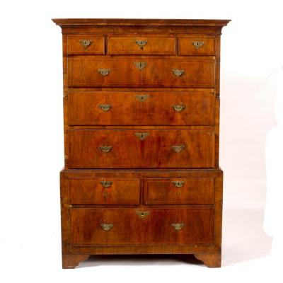 Appraisal: An th Century walnut tallboy with moulded cornice the upper