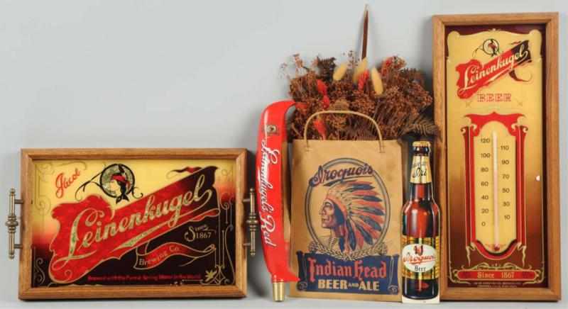 Appraisal: Lot of Iroquois Leinenkugel Beer Advertising Includes trays and other