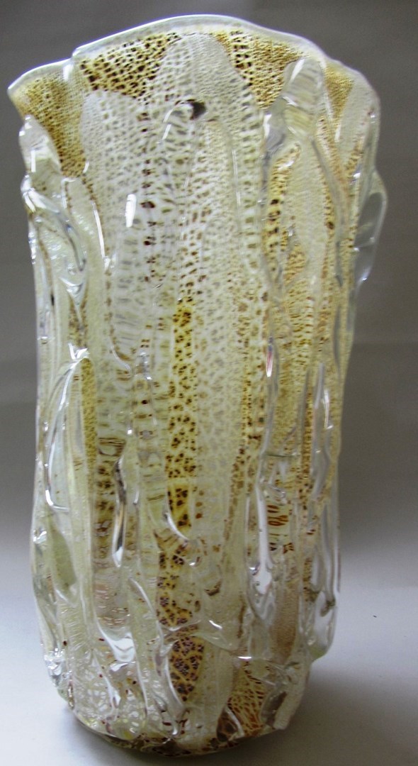 Appraisal: A Murano style glass vase late th century the moulded