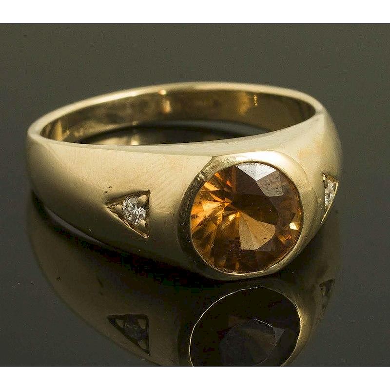 Appraisal: Natural Zircon Diamond k Gold Ring k gold ring containing