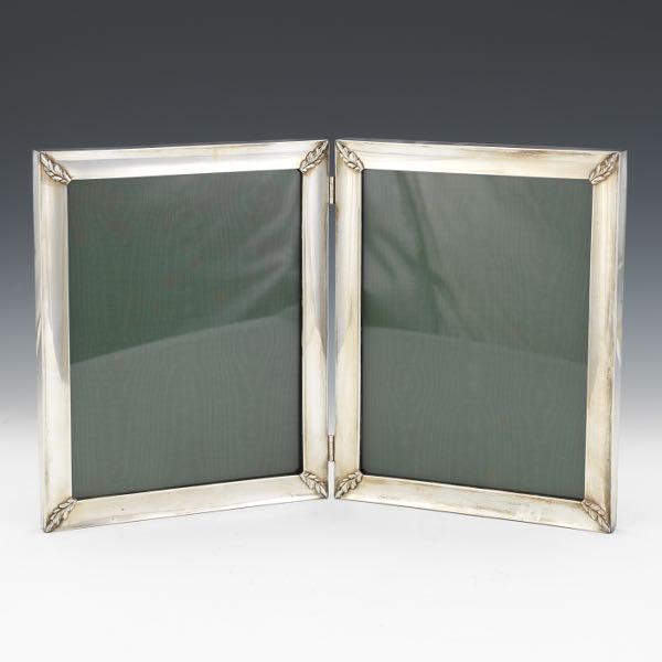 Appraisal: STERLING SILVER DOUBLE TABLE TOP PICTURE FRAME x x each