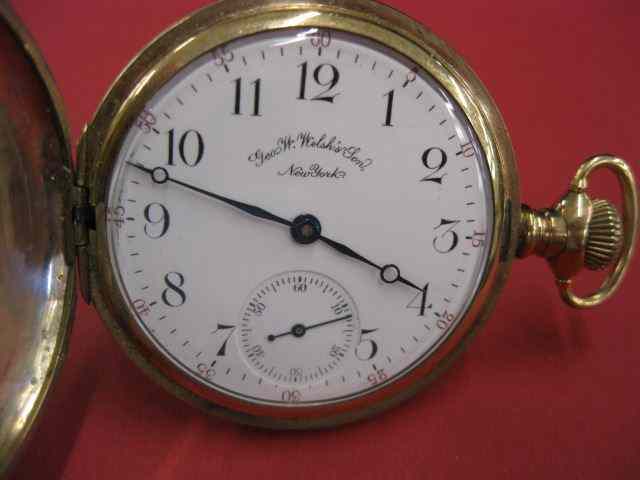 Appraisal: Scarce Waltham Railroad Pocketwatch Riverside Maximus jewel gold-filled hunting case