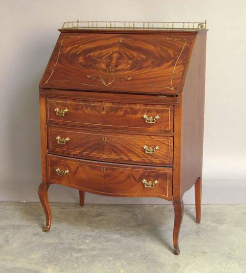 Appraisal: Marquetry inlaid ladies writing desk h w