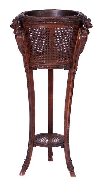 Appraisal: A Louis XVI style beechwood and cane panel jardiniere height