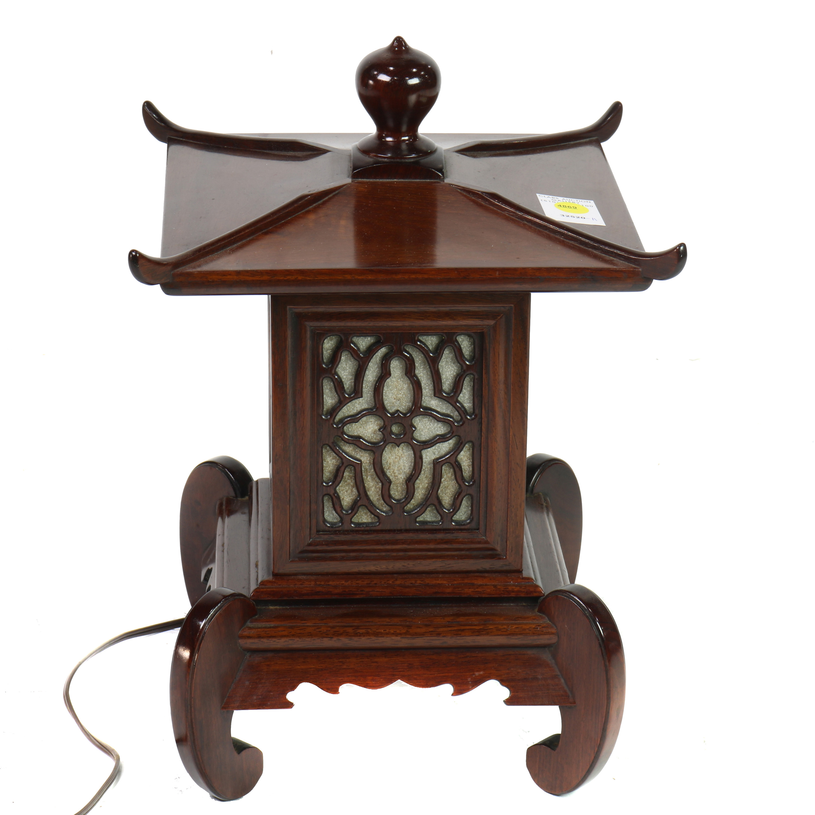 Appraisal: CHINESE HARDWOOD LANTERN Chinese hardwood lantern w