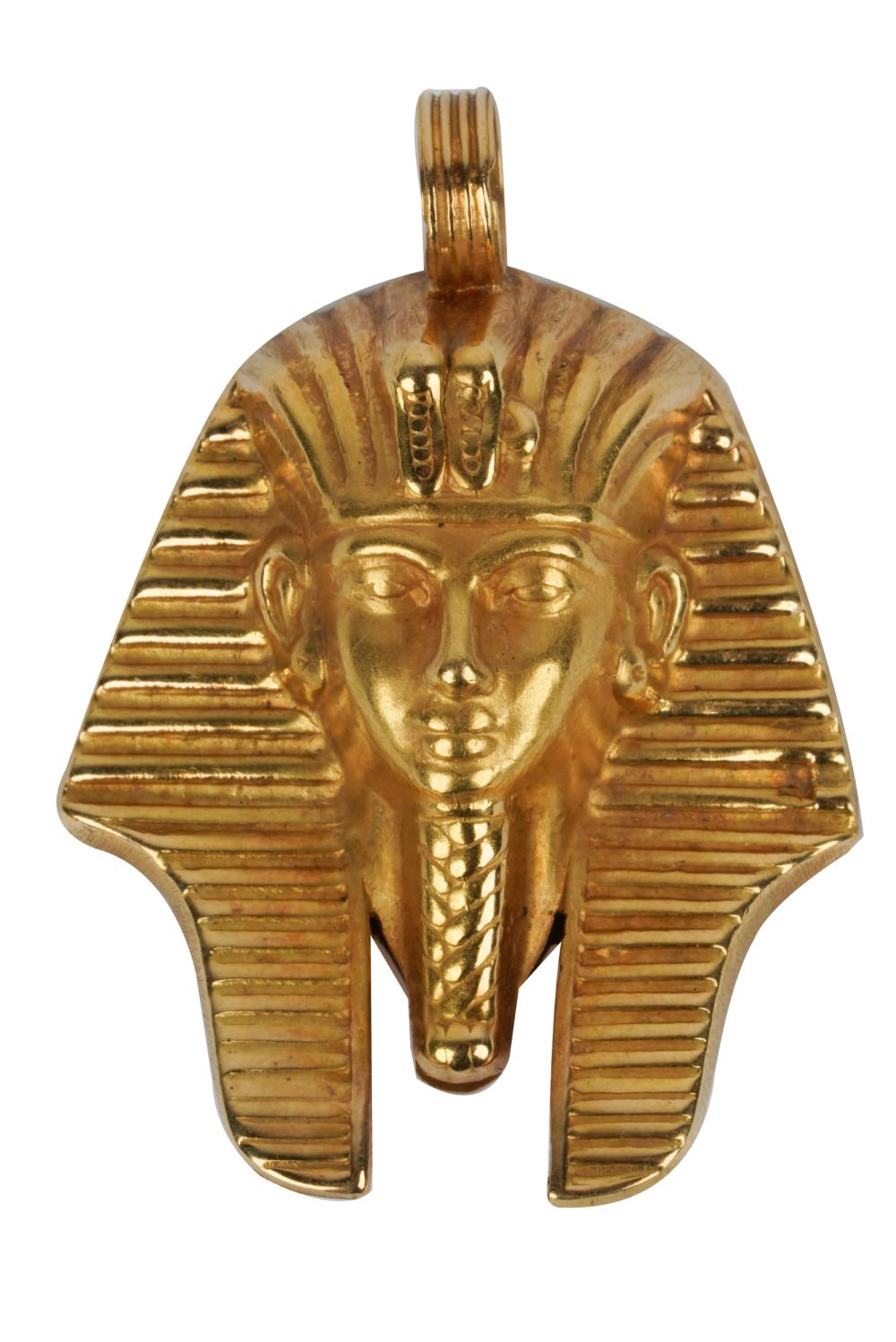 Appraisal: KARAT YELLOW GOLD EGYPTIAN STYLE PENDANTin the style of King