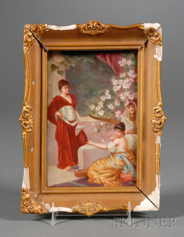 Appraisal: Painted Porcelain Plaque Germany late th early th century rectangular