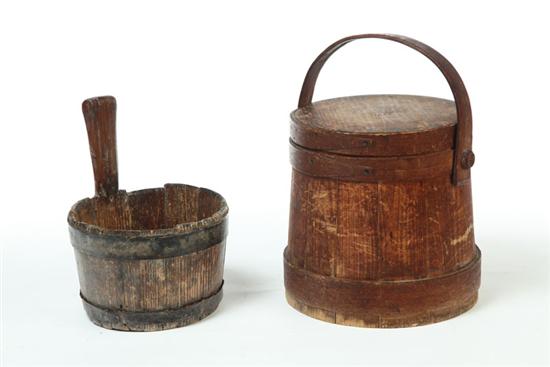 Appraisal: SUGAR BUCKET AND PIGGIN American late th- th century Stave