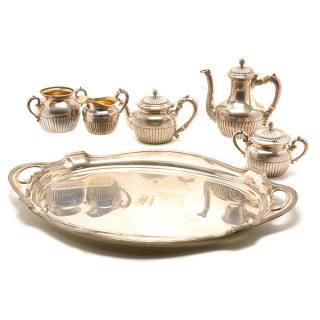 Appraisal: Gorham Five Piece Sterling Tea Service with Gorham Plymouth Sterling