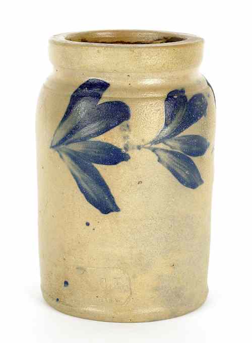 Appraisal: Small Remmey stoneware jar th c impressed R C R