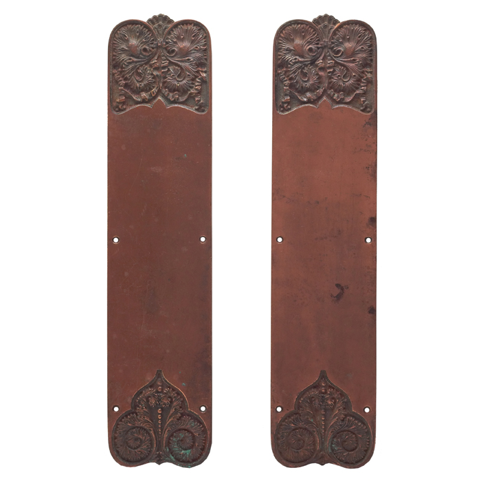 Appraisal: Louis Sullivan door plates attribution pair copper with molded organic