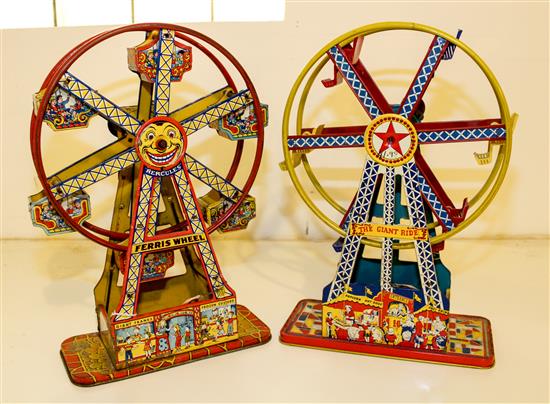 Appraisal: Sale Lot A Pair of Tin Ferris Wheels mid th