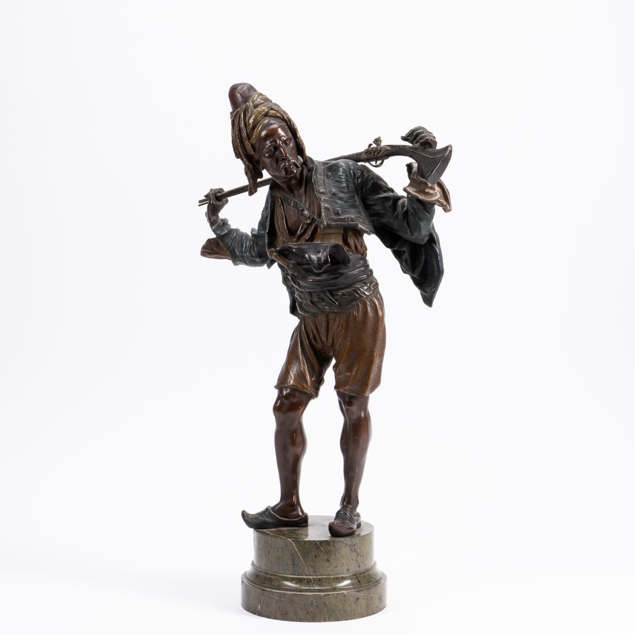 Appraisal: FRANZ BERGMANN MAMELUK WARRIOR BRONZE Franz Bergmann Austrian - Mameluk