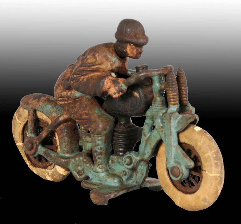 Appraisal: Cast Iron Harley Davidson Motorcycle Toy Description Made by Hubley