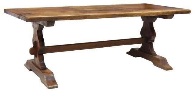 Appraisal: French oak monastery table early th c thick paneled tabletop