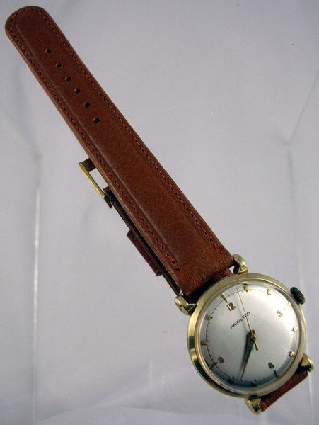 Appraisal: Man's K gold Hamilton Fleetwood wristwatch works marked Hamilton Jewels