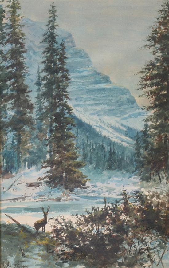 Appraisal: MARMADUKE MATTHEWS Canadian - ELK IN SNOWY LANDSCAPE signed lower