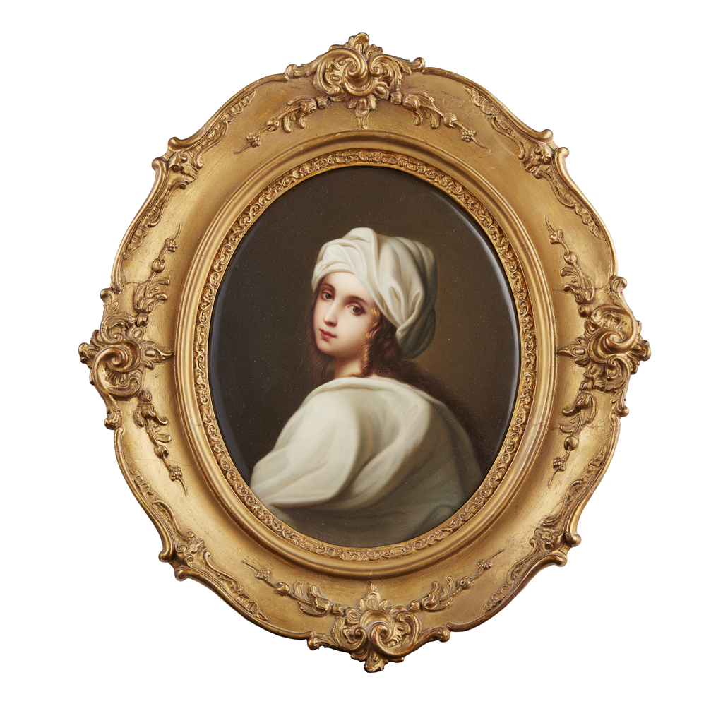 Appraisal: BERLIN PORCELAIN PLAQUE OF BEATRICE CENCI AFTER GUIDO RENI TH