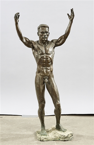 Appraisal: Bronze sculpture of a male nude by John Jones signature