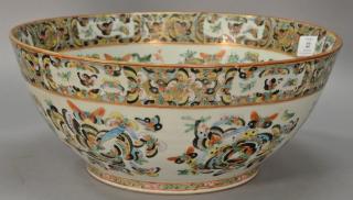 Appraisal: Large Chinese porcelain butterfly punch bowl having overall enameled bugs