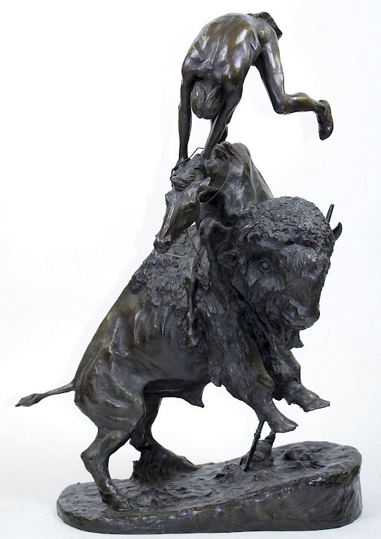 Appraisal: Remington American Indian Western Bronze Sculpture After Frederic Remington -