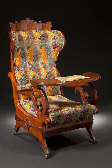 Appraisal: William IV Mahogany Reclining Invalid's Chair mid- th century the