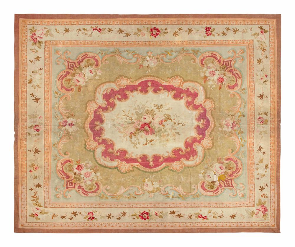 Appraisal: An Aubusson Wool Rug An Aubusson Wool Rug Circa feet