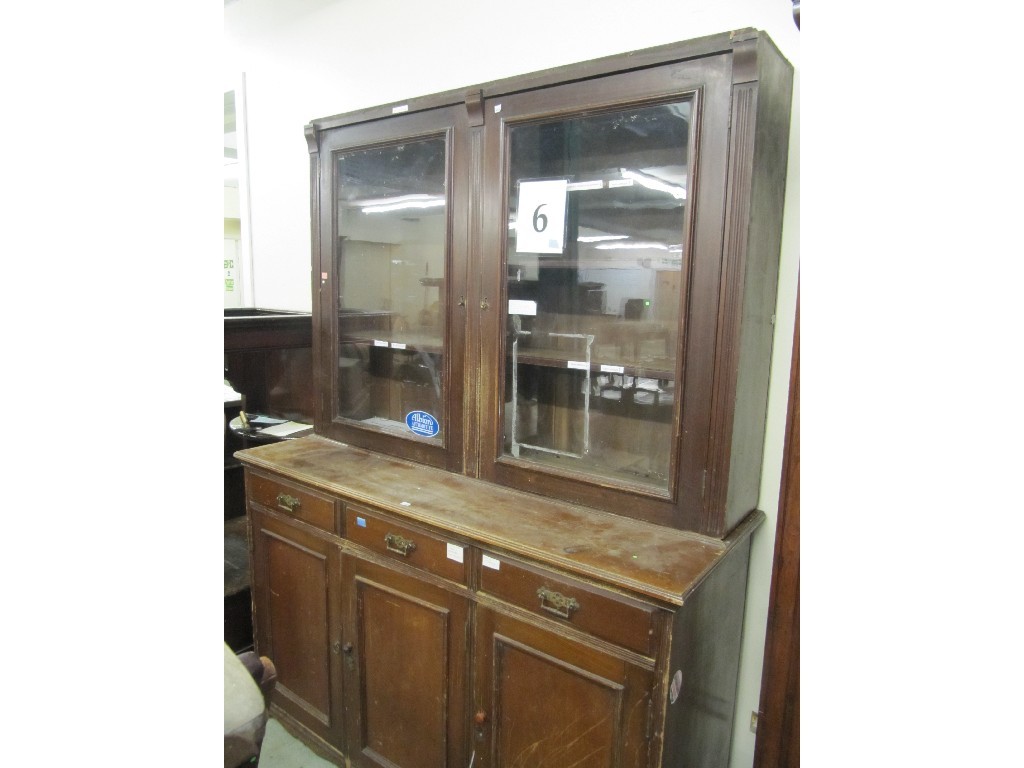 Appraisal: Victorian bookcase on a sideboard base